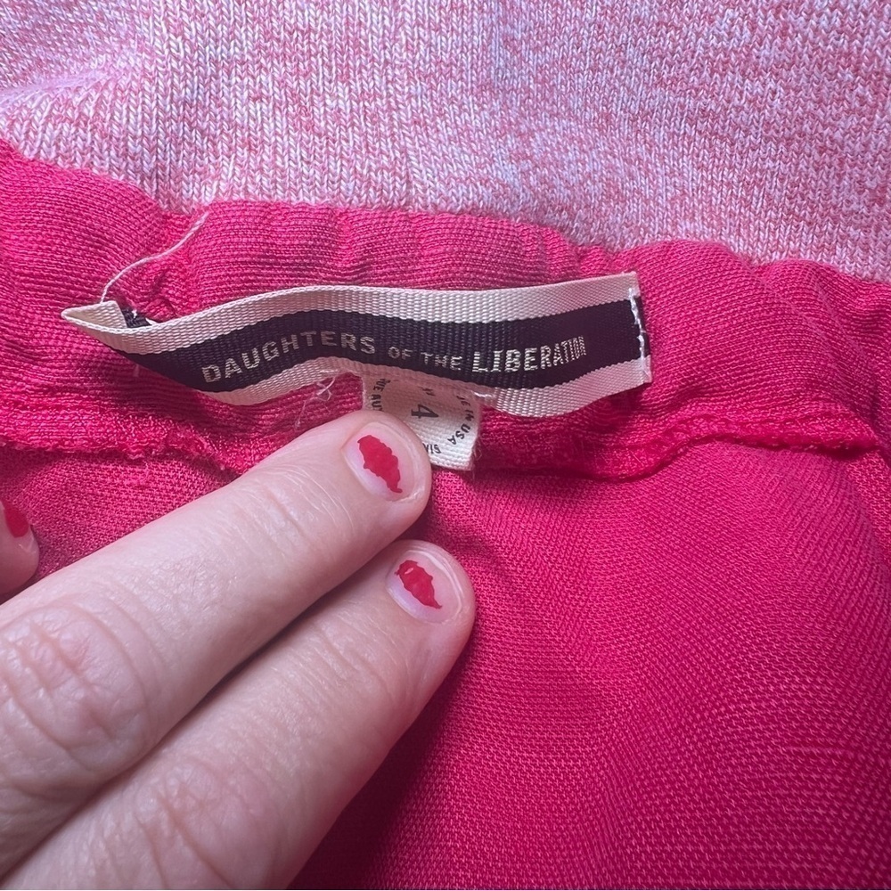 Anthropologie Daughters of The Liberation Pink Linen Blend Skirt Size 4 - Picture 6 of 8